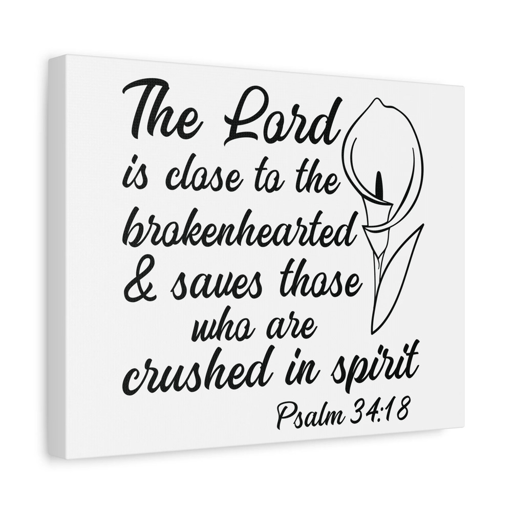 Scripture Canvas Saves Those Who Psalm 34:18 Christian Wall Art Bible Verse